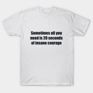 Sometimes all you need is 20 seconds of insane courage T-Shirt